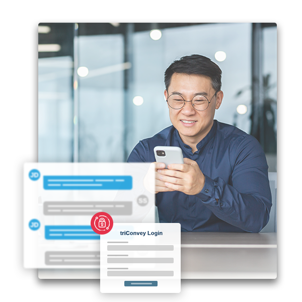 Conveyancer using communicate tool with clients.